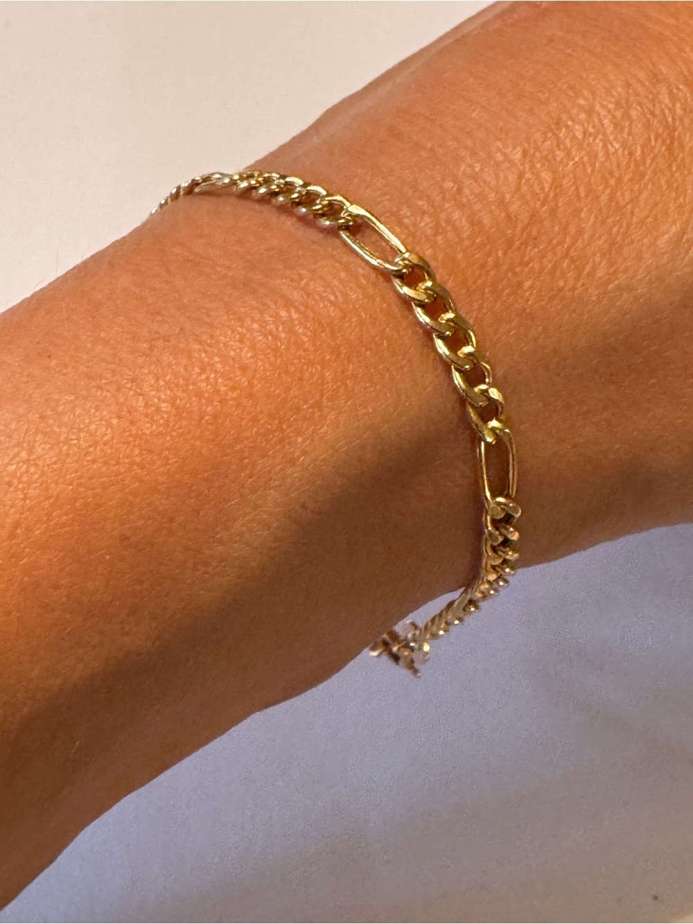 14K Gold Figaro Chain Bracelet - Women's Jewelry